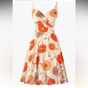 Summer Cocktail Dress V-Neck Adjustable Spaghetti Strap Chiffon Dress